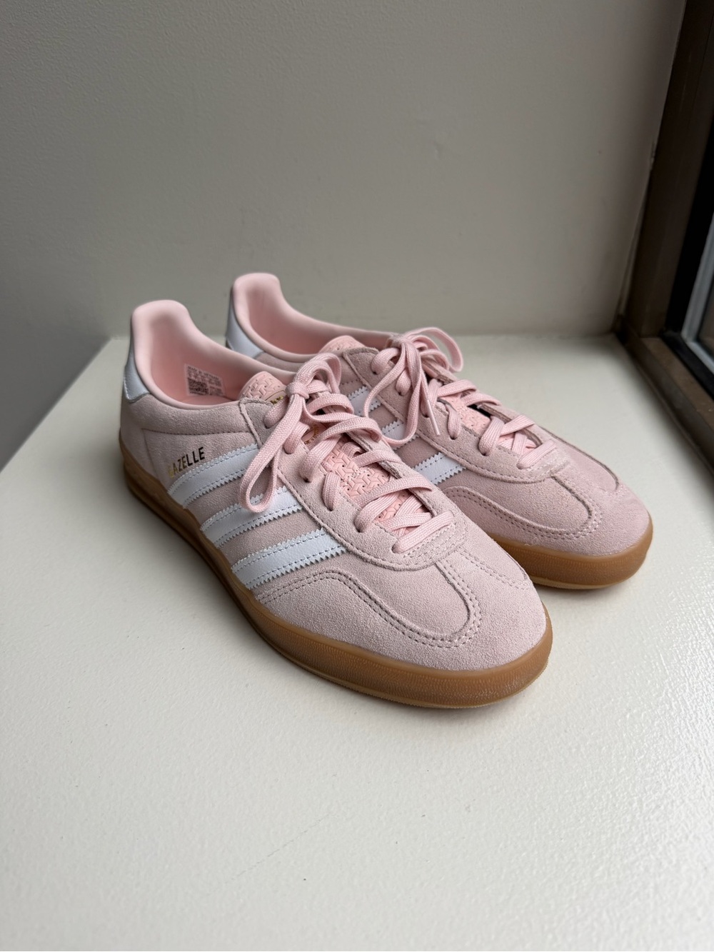 adidas Gazelle Women’s Pink Suede with White Stripes - Picture 3 of 6